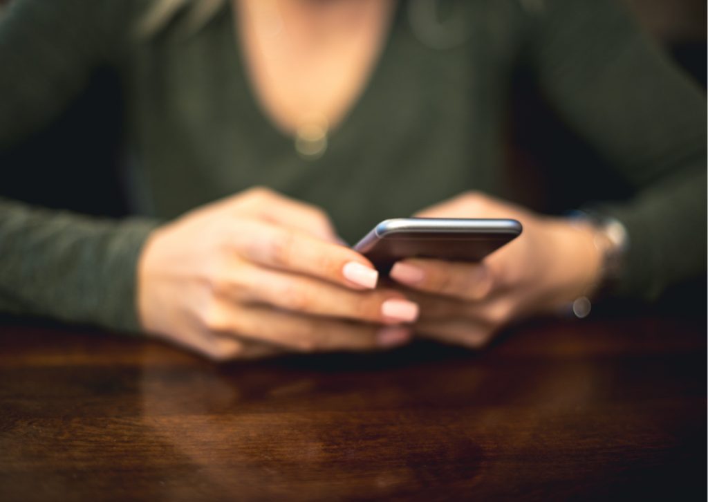 woman using cellphone