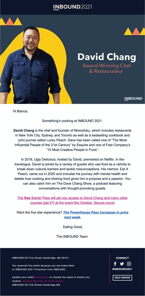 HubSpot online event invitation