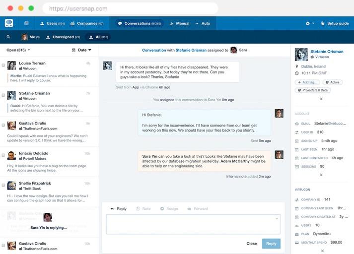 saas apps customer support intercom