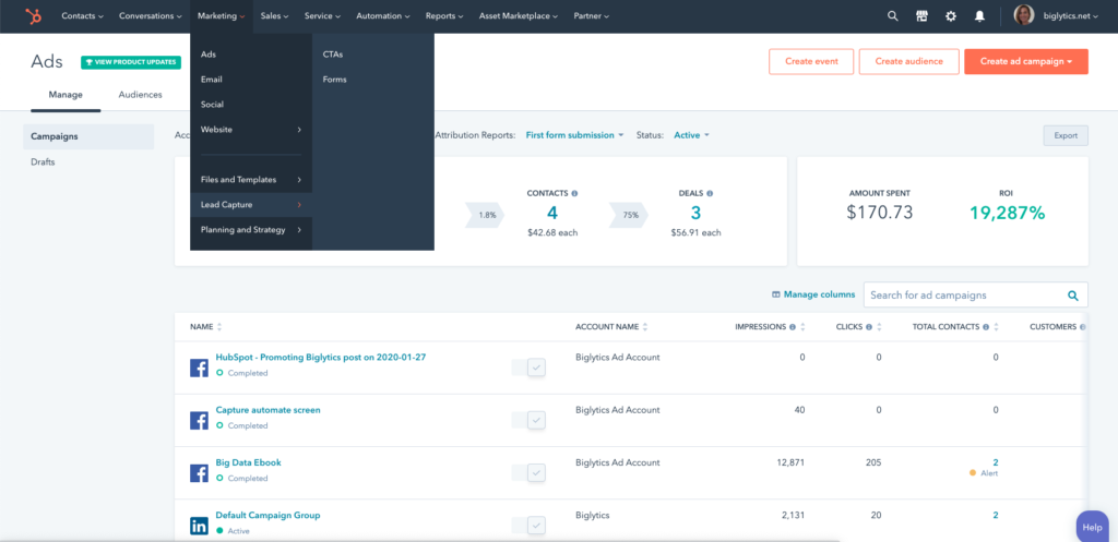 saas apps marketing automation hubspot