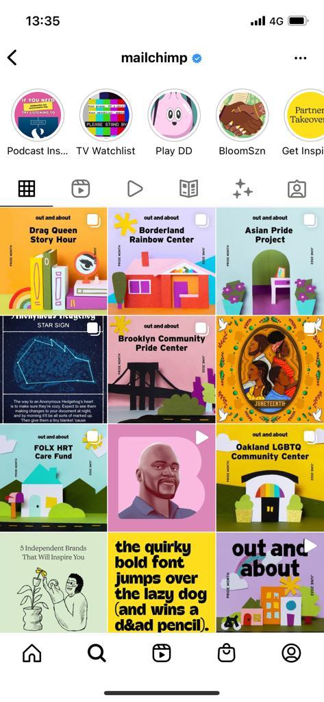 Instagram for B2B example -MailChimop