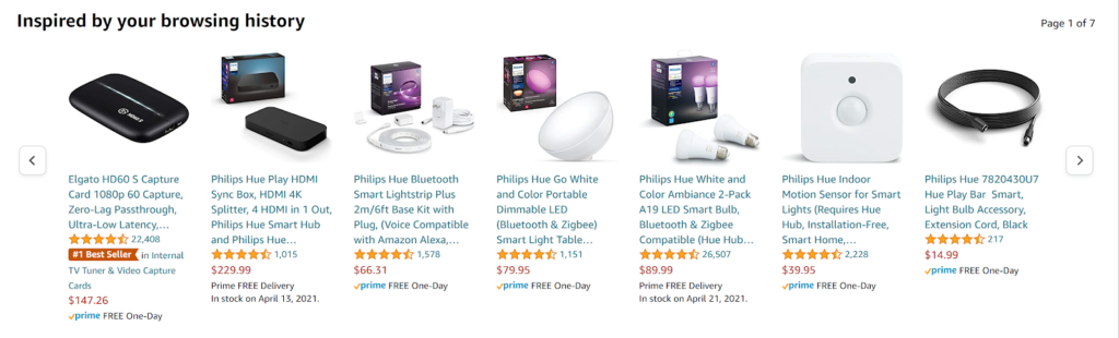 amazon Similar product suggestions