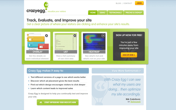 saas apps Customer Behavior Analytics crazyegg