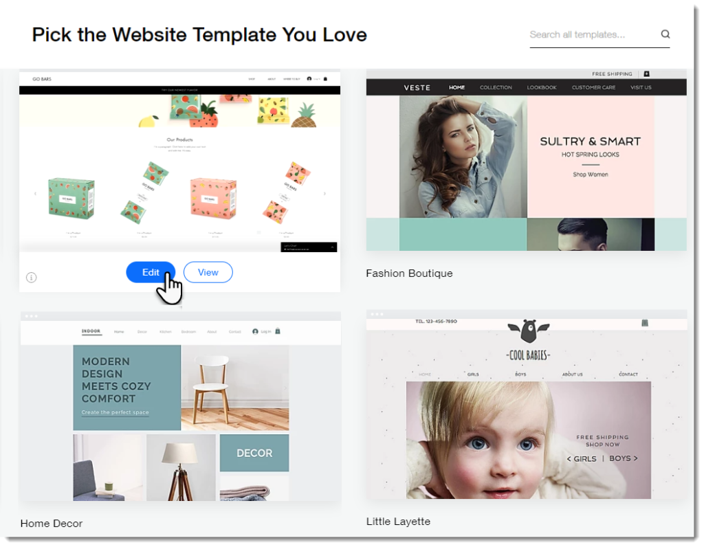 Wix site builder