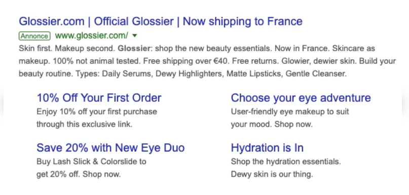 Google ad Glossier